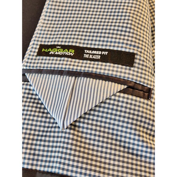 Haggar Men's Tailored Fit In Motion Blazer, 44 Long, Midnight Blue, HJ10337 NWT - Picture 12 of 16